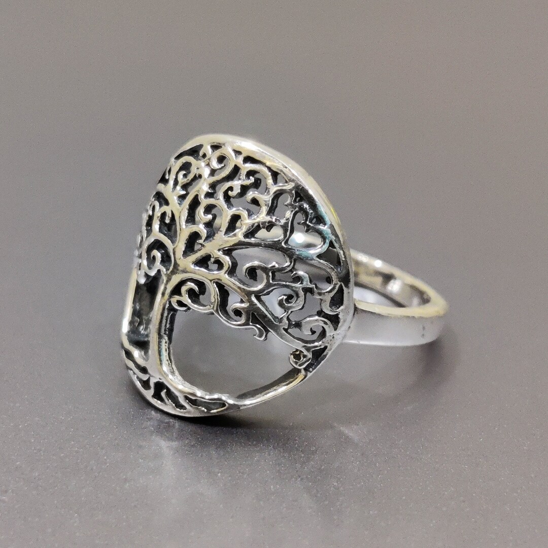 Plain Silver Ring Tree of Life Ring 925 Sterling Silver Ring Minimalist ...
