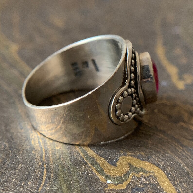 Natural Ruby Gemstone Silver Ring Gemstone Ring Boho Ring 925 Sterling Silver Ring Ruby ring Natural Ruby Ring Handmade Ring