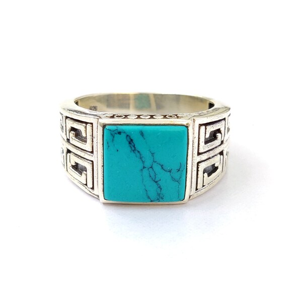 Turquoise Ring 925 Sterling Silver Ring Statement Ring Handmade Ring Mens  Ring | eBay