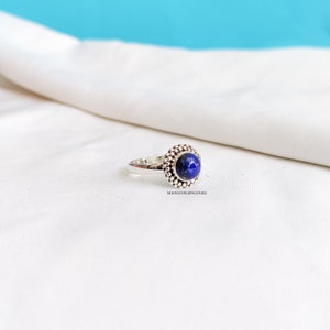 Blue lapis lazuli gemstone ring 925 sterling silver ring natural stone ring unique engagement ring valentine gifts valentine jewelry grab it