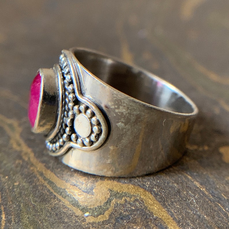 Natural Ruby Gemstone Silver Ring Gemstone Ring Boho Ring 925 Sterling Silver Ring Ruby ring Natural Ruby Ring Handmade Ring