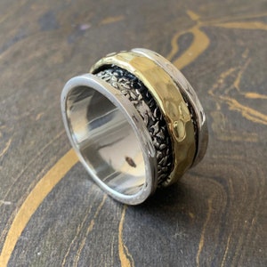 Anillo giratorio de diseñador de plata de ley 925, anillo giratorio de moda, anillo de plata, anillo de ansiedad, anillo de pulgar, anillo para regalo,