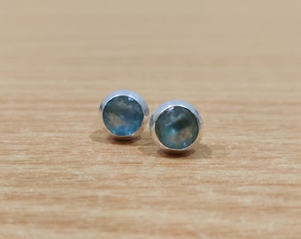 Labradorite Studs, 925 Sterling Silver Studs, Handmade Studs, Silver Studs, Natural Gemstone Earrings, Earrings for women, valentine gifts