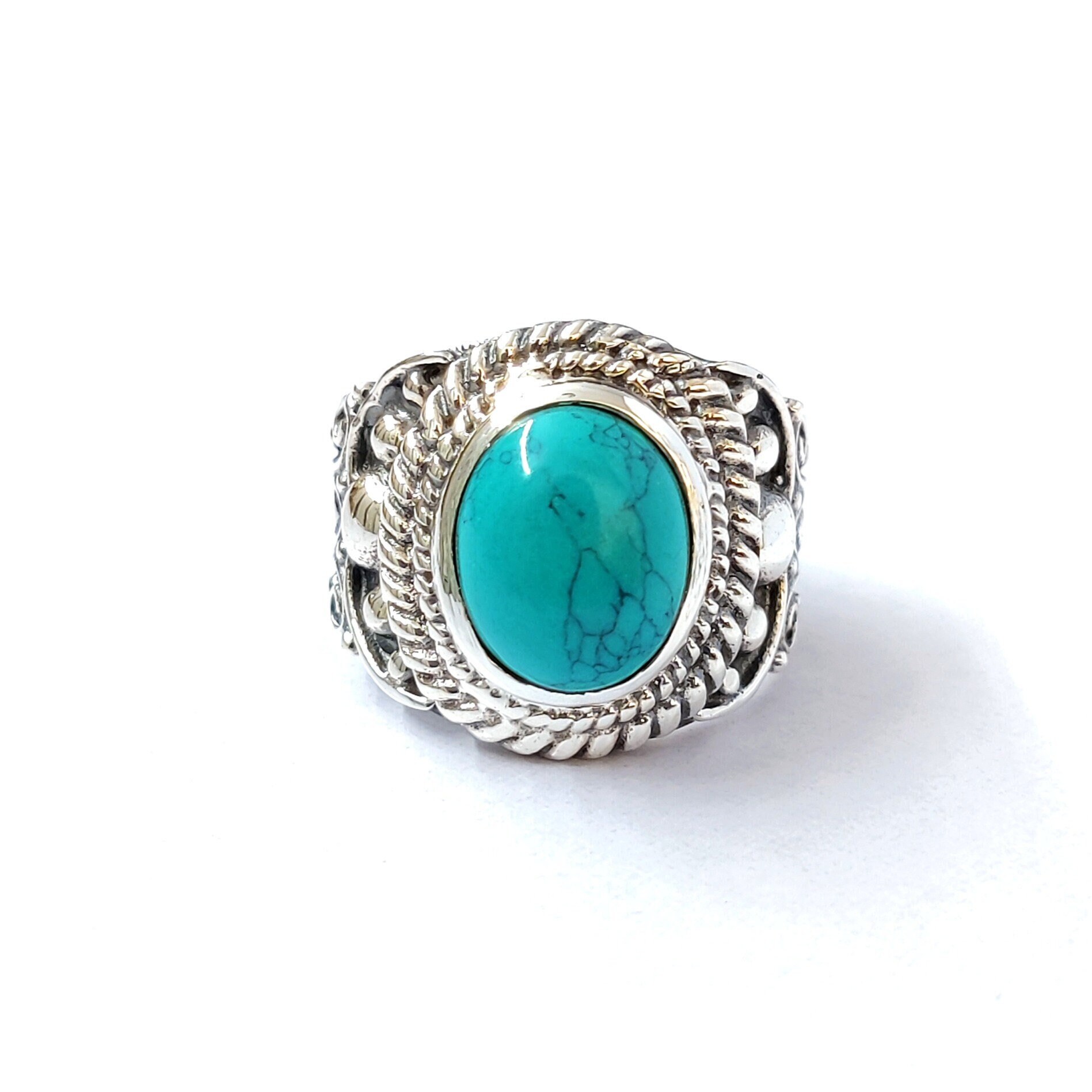 Turquoise Gemstone 925 Sterling Silver Ring, Handmade Turquoise Gemstone 925 Sterling Silver Ring, Handmade
