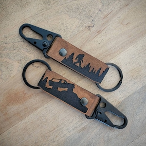 Build Your Own Leather Keychain inspired by Ford Bronco 4th, 5th, 6th generation.