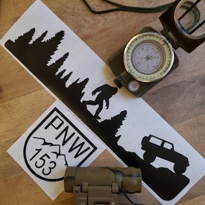 Windshield decal for Jeep Wrangler 2-door -door Bigfoot Easter Egg vinyl decal