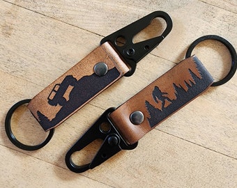 Leather Keychain inspired by Jeep Wrangler 2 Door