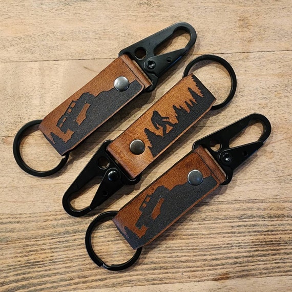 Keychain - Bottle Opener - Bigfoot Sasquatch - Leather Keychain - Bottle Opener - Bigfoot Sasquatch - Leather