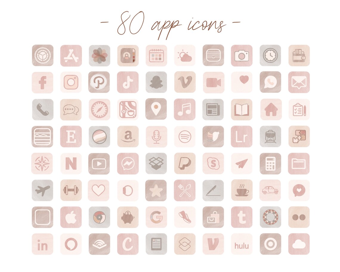 Boho App Icons Aesthetic Boho App Elements Iphone Icons Ios14 Etsy