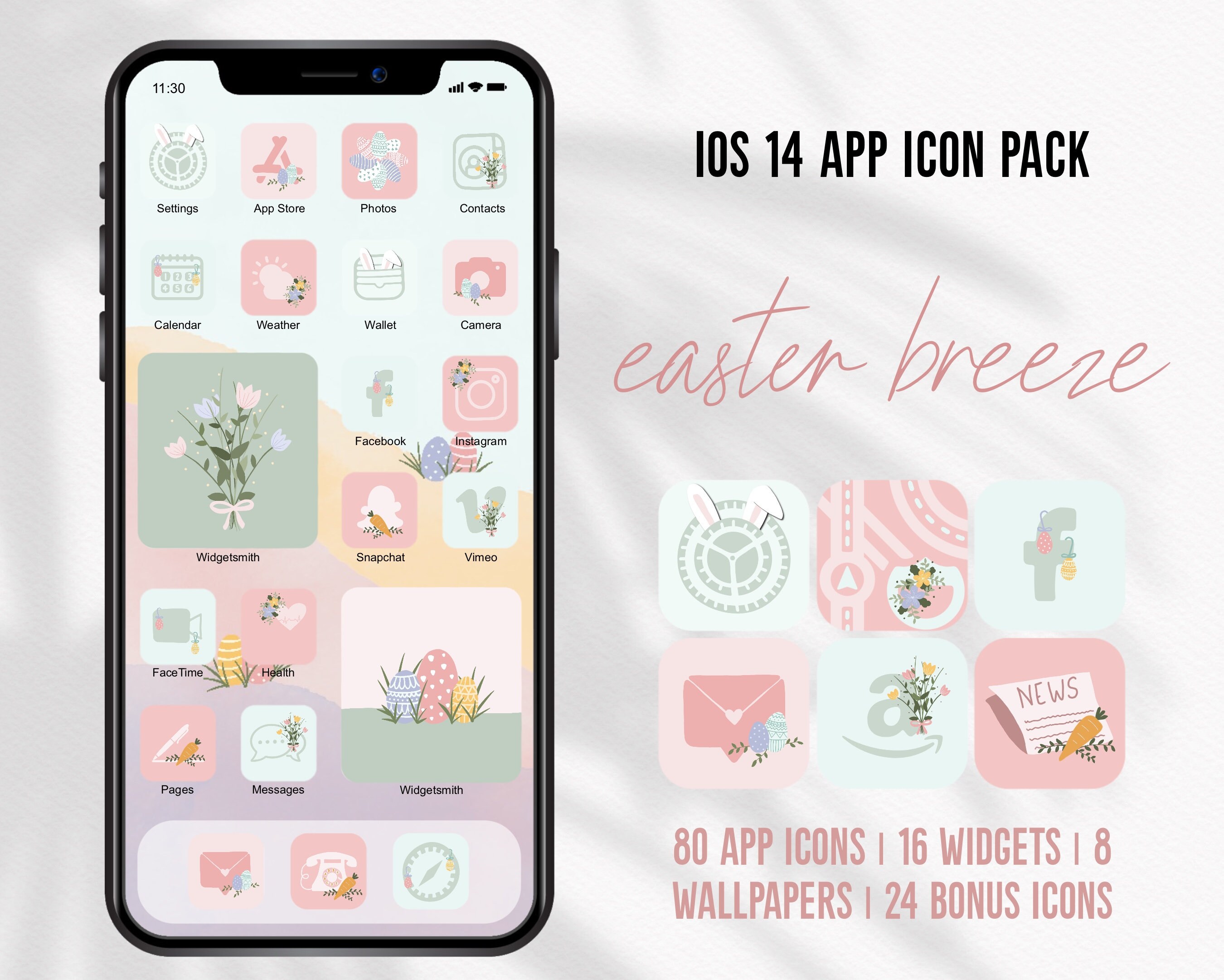 Easter App Icons Hand Drawn App Covers Bundle Boho Ios Boho Theme Pack ...