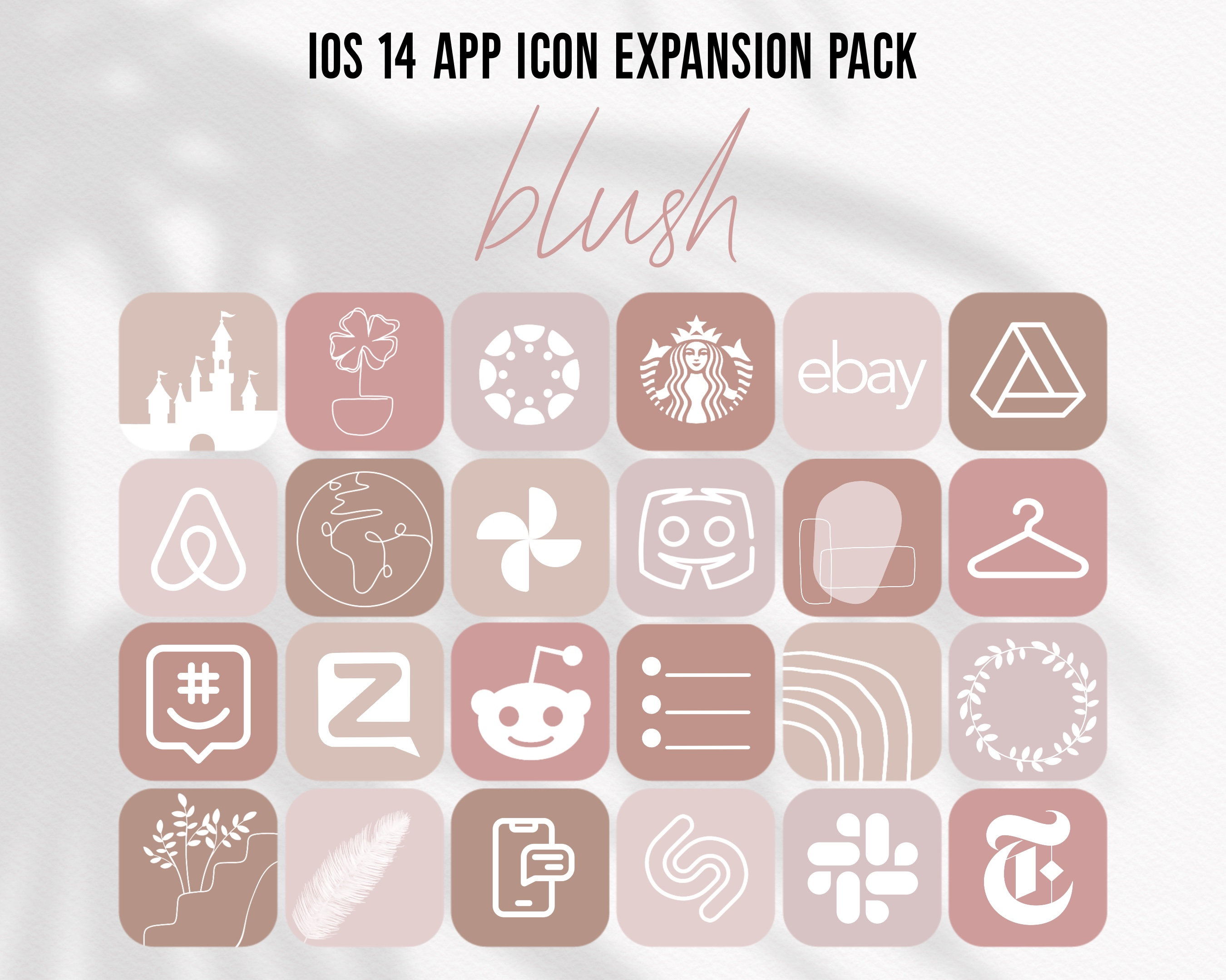 Aesthetic App Icons Blush App Icons Blush App Elements Etsy España