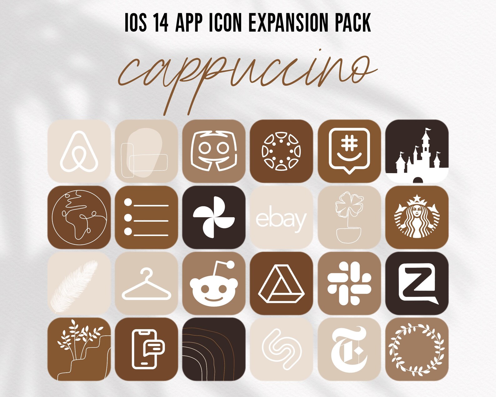 Ios Brown Icon Cappuccino Ios Expansion App Icons Aesthetic Beige Brown Theme Natural ...