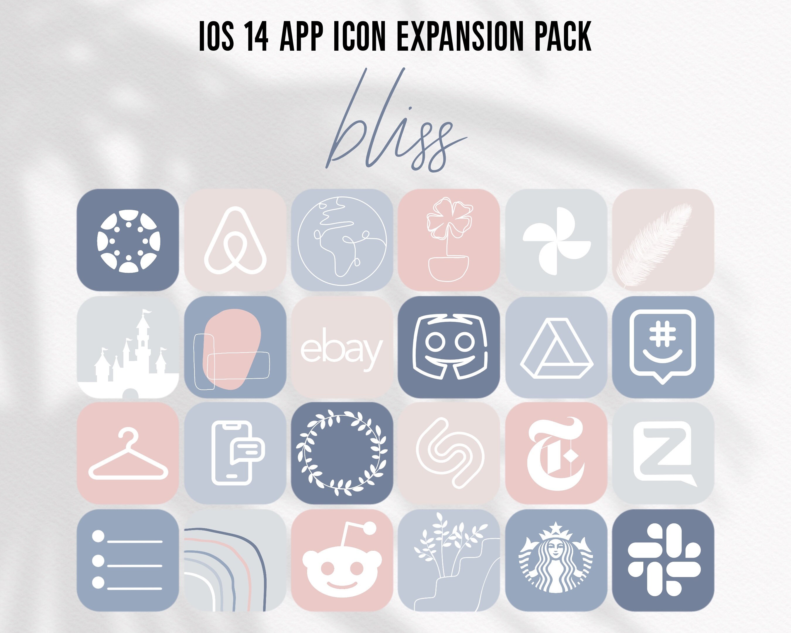 Blaue App Icons Ästhetische App Icons Bliss App Elements Etsy.de