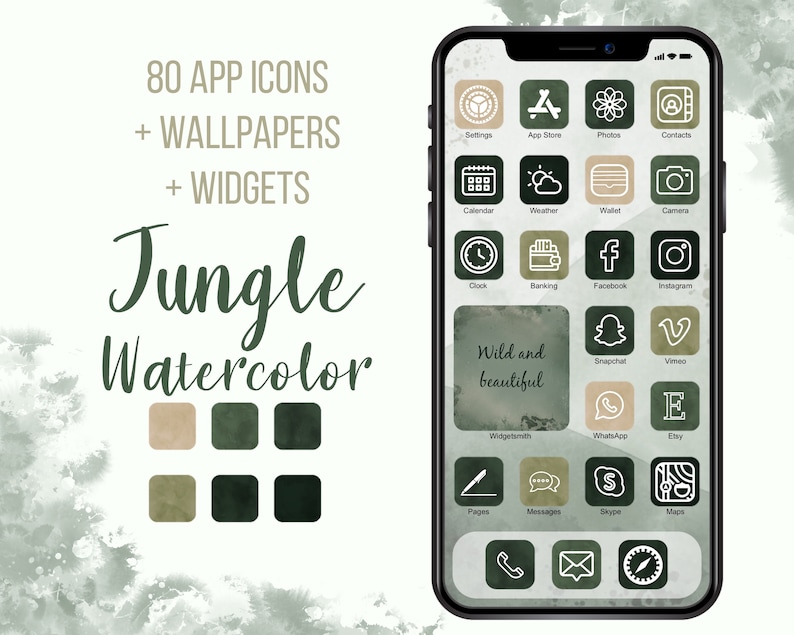 Dark Green App Icons Aesthetic App Icons Dark App Elements