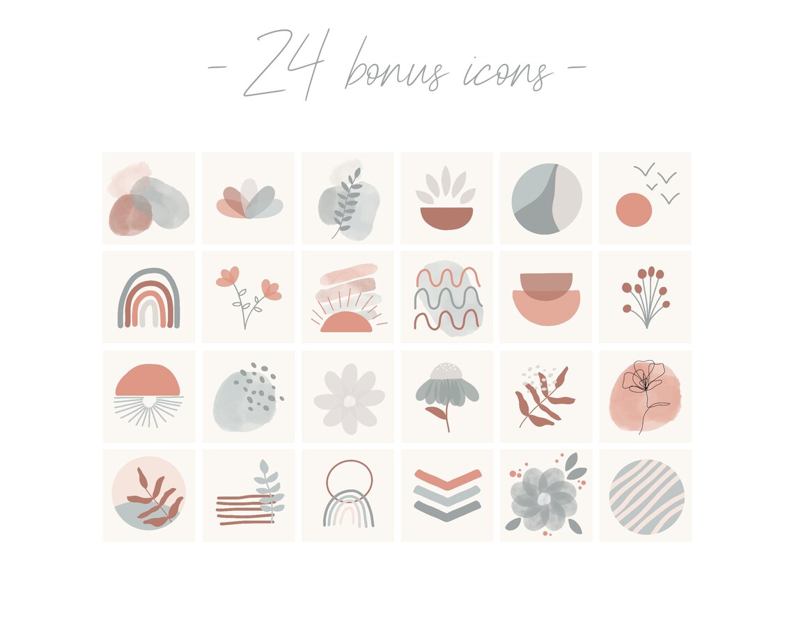 Boho Ios14 Handdrawn App Icons Boho Theme Pack Aesthetic Red Etsy