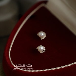 A Pair Solid 9K Gold Dainty Freshwater Pearl Stud Earrings - Etsy