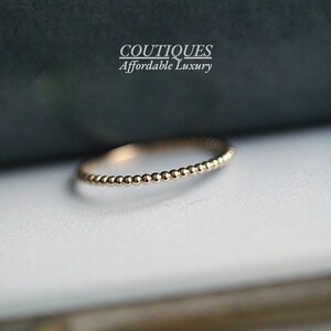 14K Solid Gold Dainty Stackable Ring 14K Real Gold Minimalist - Etsy