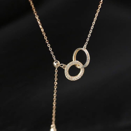 14K Solid Gold Necklace 14K Real Gold Handmade Zirconia Etsy