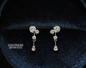JeekouLop Resin Diamond Stud Earrings Cluster Rhinestone Bridal Teardrop Party Earring Drop for Women Gifts 