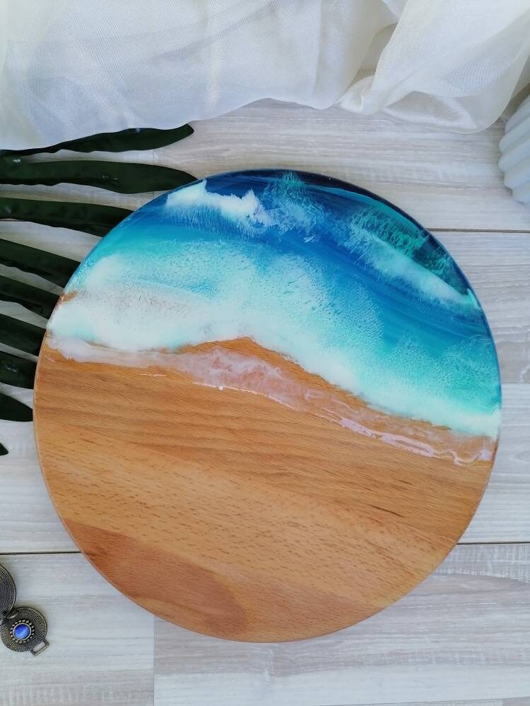 Serving board resin epoxy board Round Chopping boards Etsy