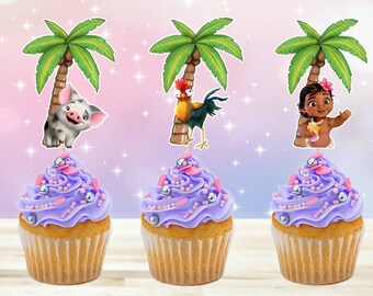 Moana Cupcake Topper Etsy Moana Cupcake Topper Etsy
