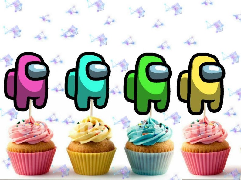 Among Us Cupcake Toppers Among Us Cupcake Toppers Etsy