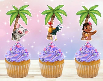 Baby Moana Cupcake Etsy Baby Moana Cupcake Etsy