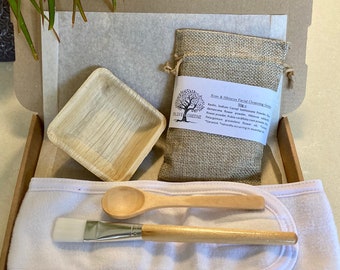 Clay Face Mask Gift Set. Pamper Gift Box. Facial Cleanser. Vegan Skincare. Self Care Box. Letterbox Gift, Natural Beauty. Olive & Greene