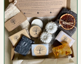 Shower Gift Set for Him: Vegan Self Care Box, Aromatherapy Spa Letterbox Gift.