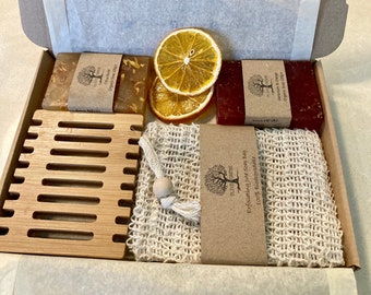 Soap Gift Set, Aromatheray soap, Vegan, Cruelty Free, Eco-friendly Letterbox Gift, Sustainable Living, Easter Gift, Olive & Greene