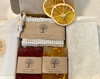Aromatherapy Soap Set, Vegan and Cruelty Free, Eco-friendly Letterbox Gift, Sustainable Living, Olive & Greene