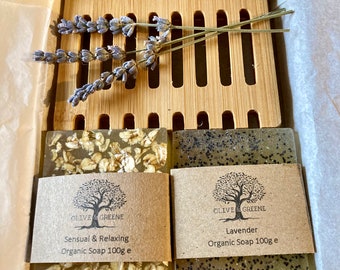 Aromatherapy Soap Set, Vegan and Cruelty Free, Eco-friendly Letterbox Gift, Sustainable Living, Olive & Greene