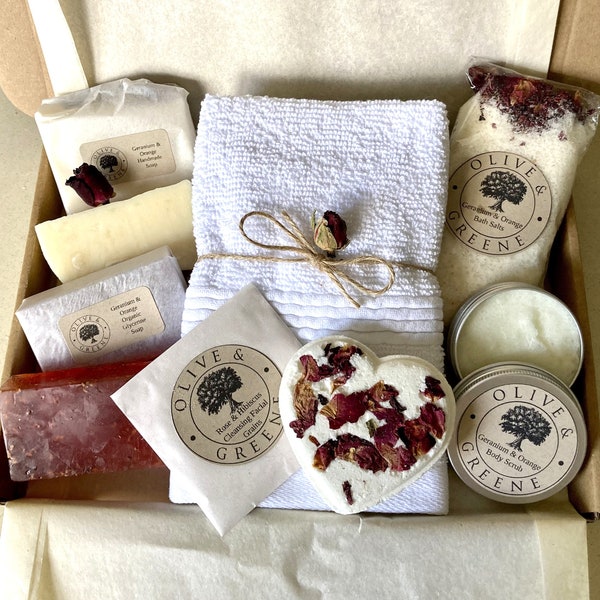 Pamper Gift Box for Her, Spa Gift Set, Vegan Letterbox Gift, Handmade Birthday Gift, Relaxation Bath Hamper, Self Care Box, Thank You Gift.