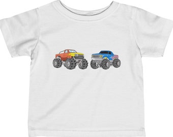 T-shirt Monster Trucks pour tout-petit, t-shirt à manches courtes pour enfant
