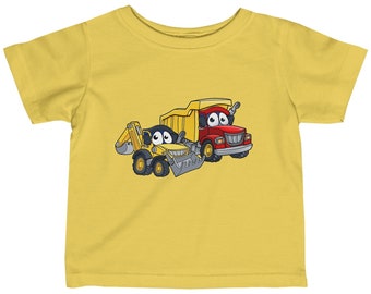 Construction Cars T-Shirt for Kids, Short Sleeve tee