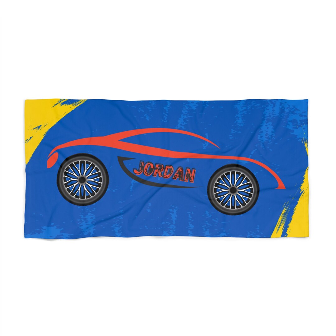Beach Towel, Personalized Kids Beach Towel, Gift for Kids, Cars Beach ...