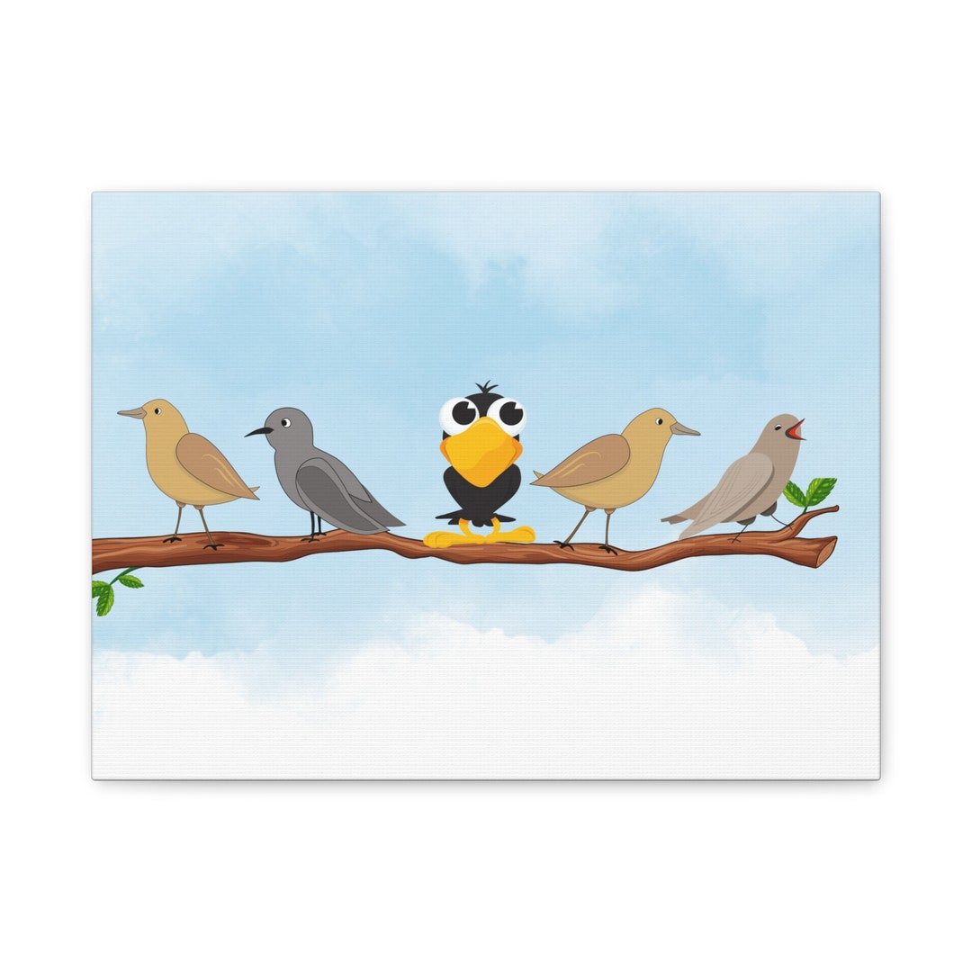 Birds on a Branch Wall Art Print on Classic Canvas - Etsy UK