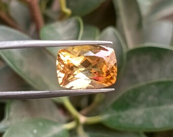 Fantastic Quality Golden Citrine Gemstone, Top Grade Amazing Faceted Cut Citrine Quartz Stone, Cushion Shape, 13x10x8mm, For Making Jewelry