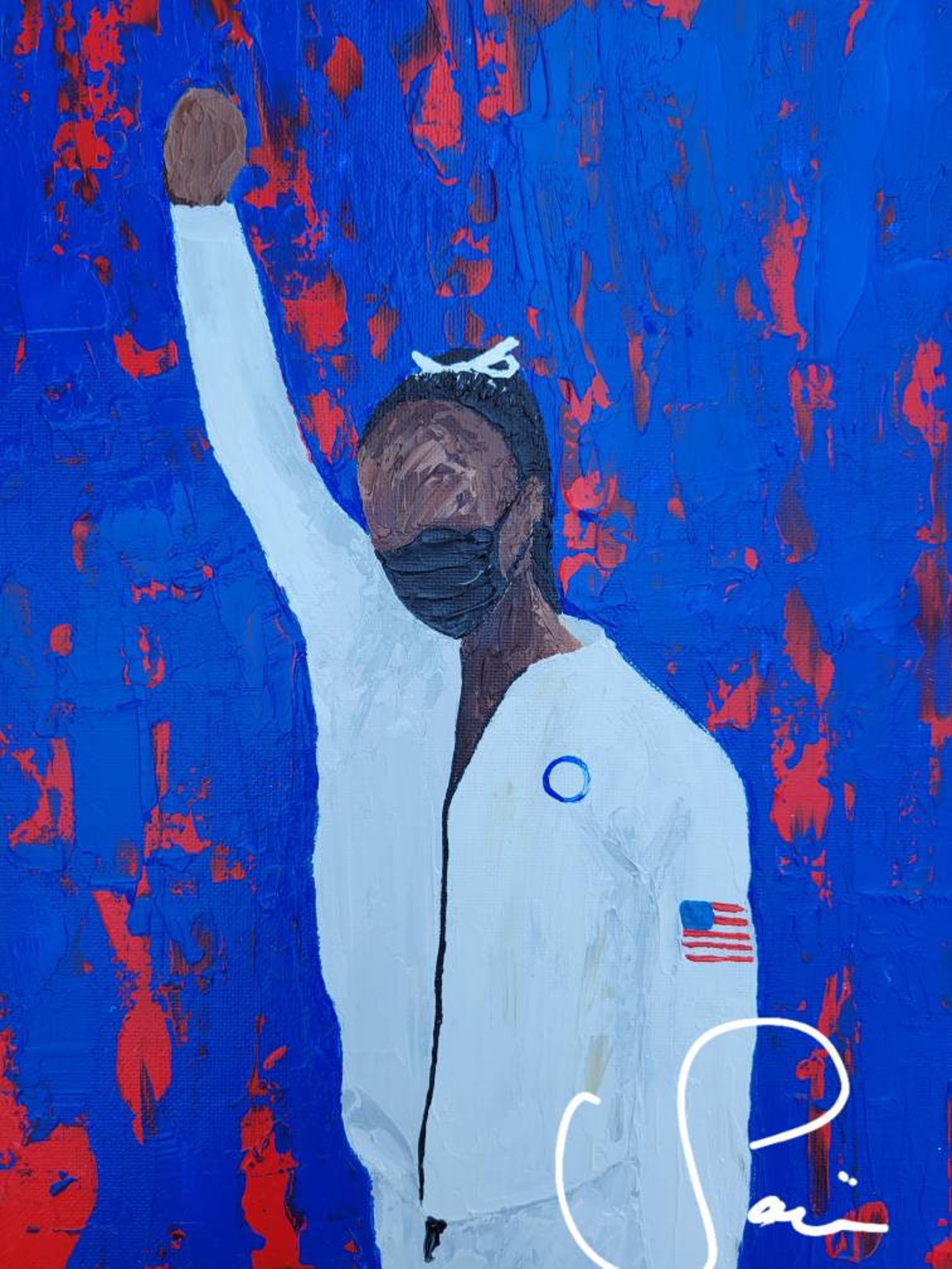 Simone Biles Olympics Original Painting / Portrait Painting / Simone ...