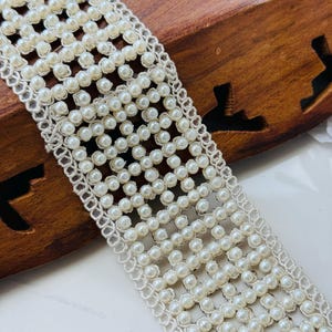 Pearl Lace Trim: Bridal Wedding Dress Embellishment, Saree Border
