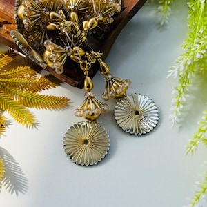 Exquisite Crystals, Mirror and Shell Tassel Hanging Latkan, Gold Crystal  Beaded Crystals Fringe Tassels Hanging Tieback 1 Pair 8cm Long