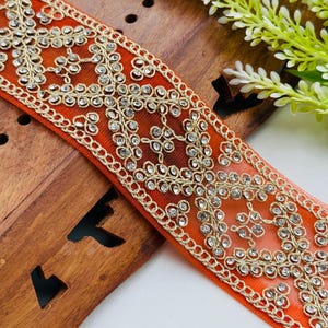 Zircon Crystal Sari Trim: Multicolor Indian Lace, DIY Sewing Border
