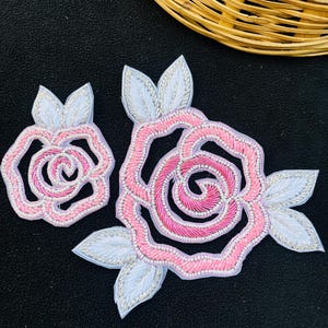 Handmade Indian Applique Patches: Rose Sew-On Embellishments (Set of 2)