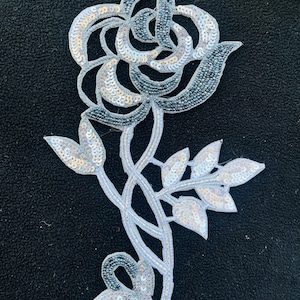 Sequin Rose Applique Patch: Indian Sew-On Embellishment