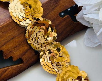 Gold Lace Vintage Lace Ribbon 10 Yards - Gold Sequin Trim 1.77 Inch ...