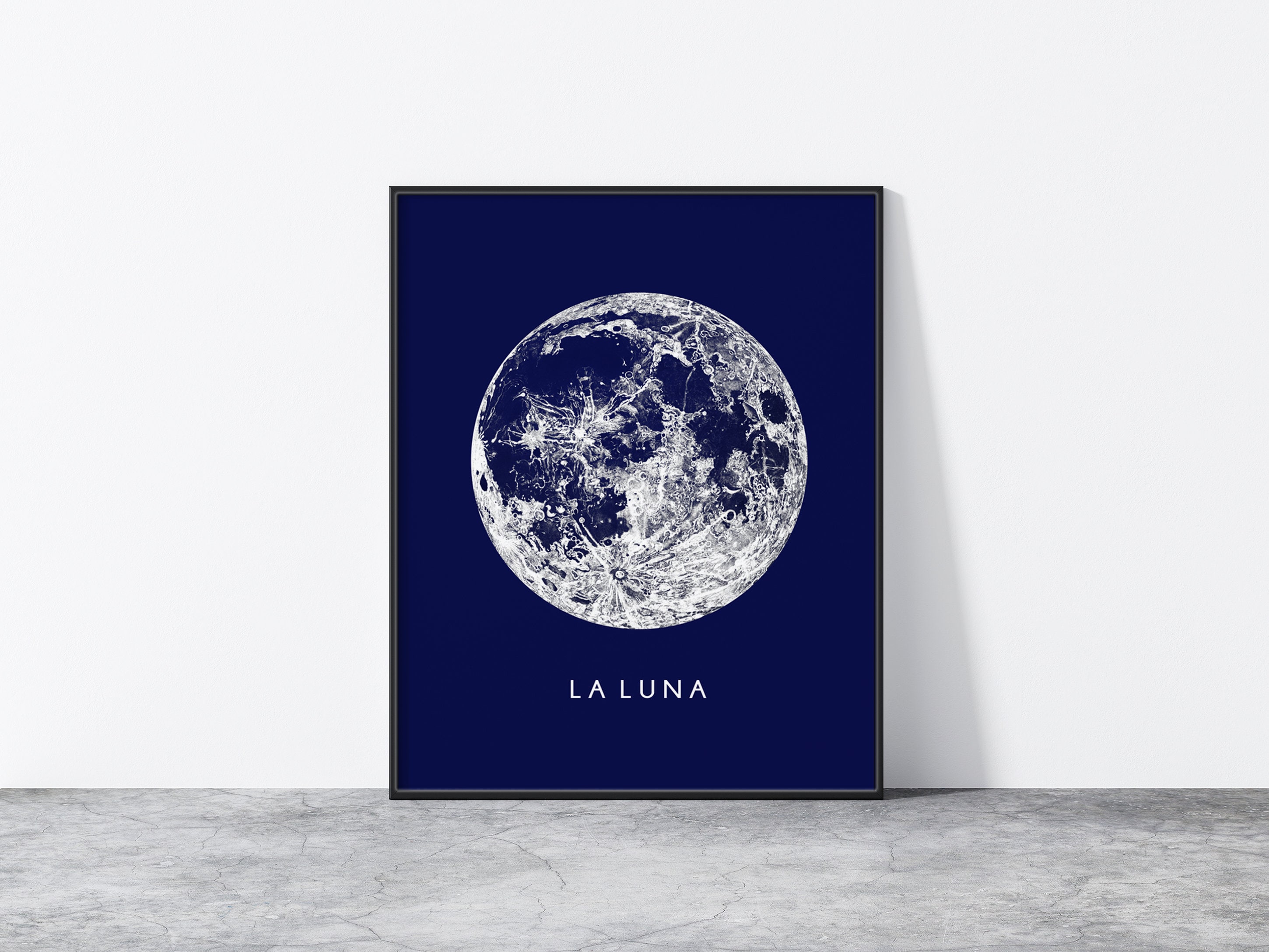Large Full Moon Art Print - PRINTABLE FILE. La Luna Moon Poster. Lunar ...