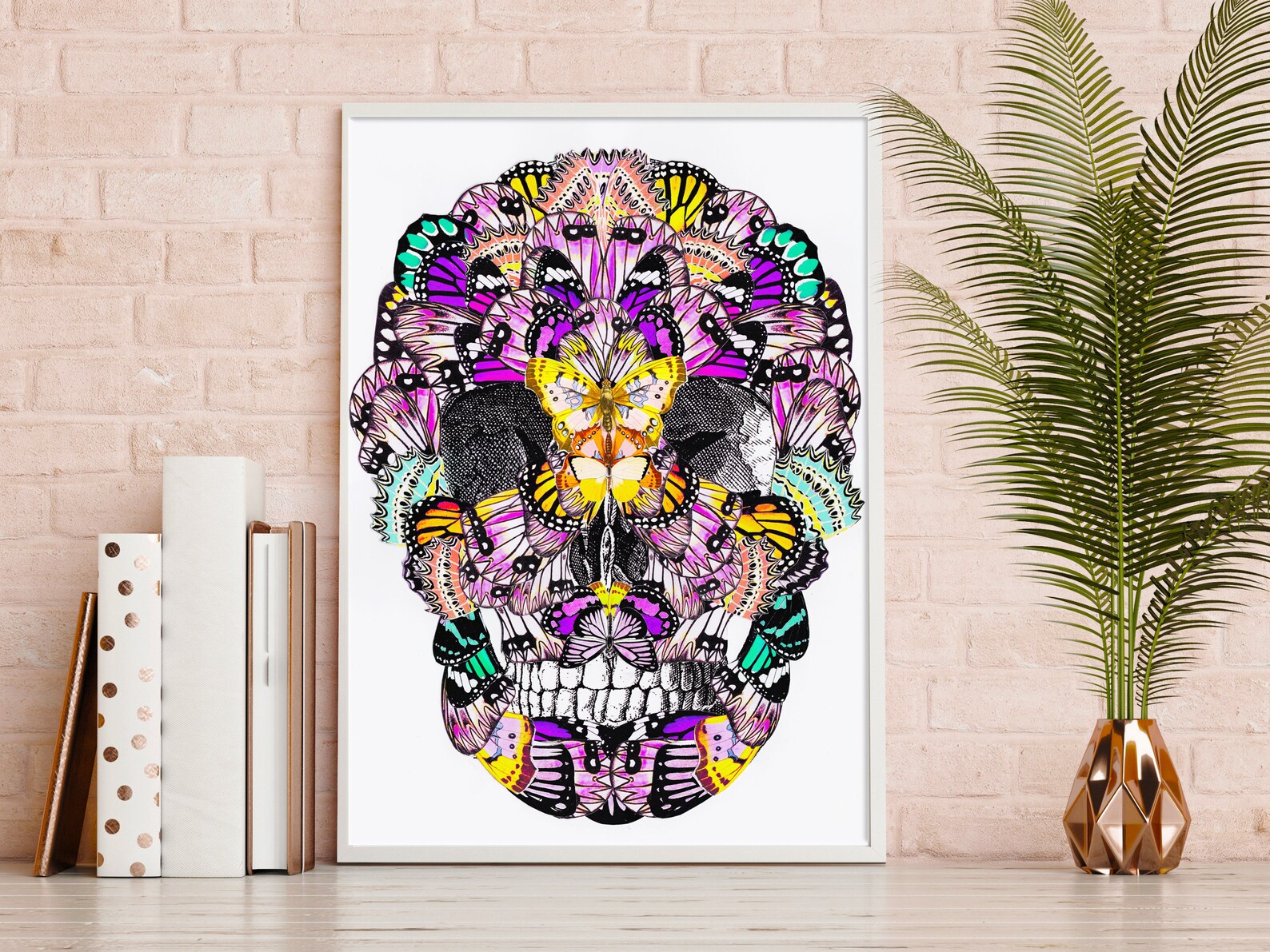Butterfly Skull Art Vintage Skull Engraving Butterfly Art Etsy