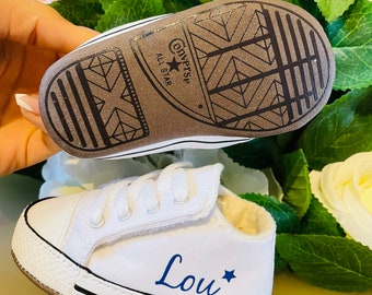 Personalised Baby Converse| Genuine|All Star Cribster| Cute| White| Trainer|