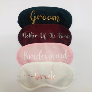 Personalised Wedding Sleep Mask| Eye Mask| Sleep Cover| Eye Cover| Bride| Bridesmaid| Groom| Cute| Wedding| Blindfolds