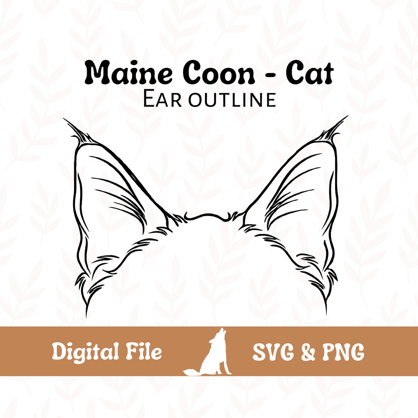 Maine Coon Cat Ear Outline SVG Cut File et PNG File pour Etsy Canada